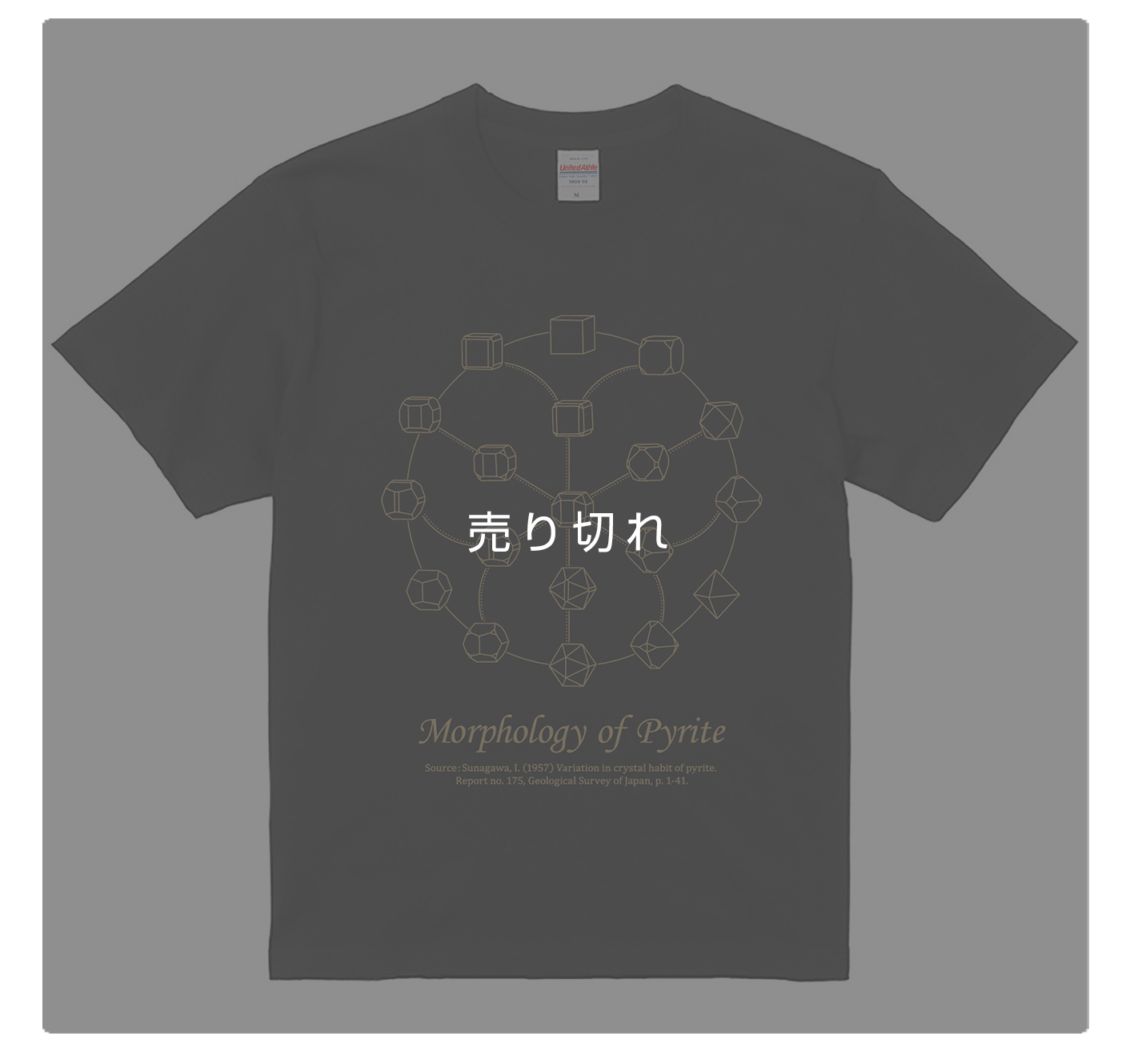 黄鉄鉱晶相変化図Ｔシャツ