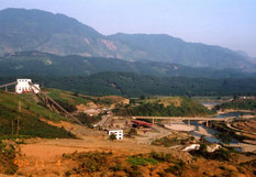 Fault scarf of the Red River Fault at the Sin Quyen mine area, northern Vietnam